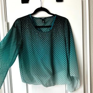 Beautiful Green and Black top with rhinestones